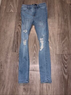 Women’s-Hollister Light Blue Distressed Skinny Jeans